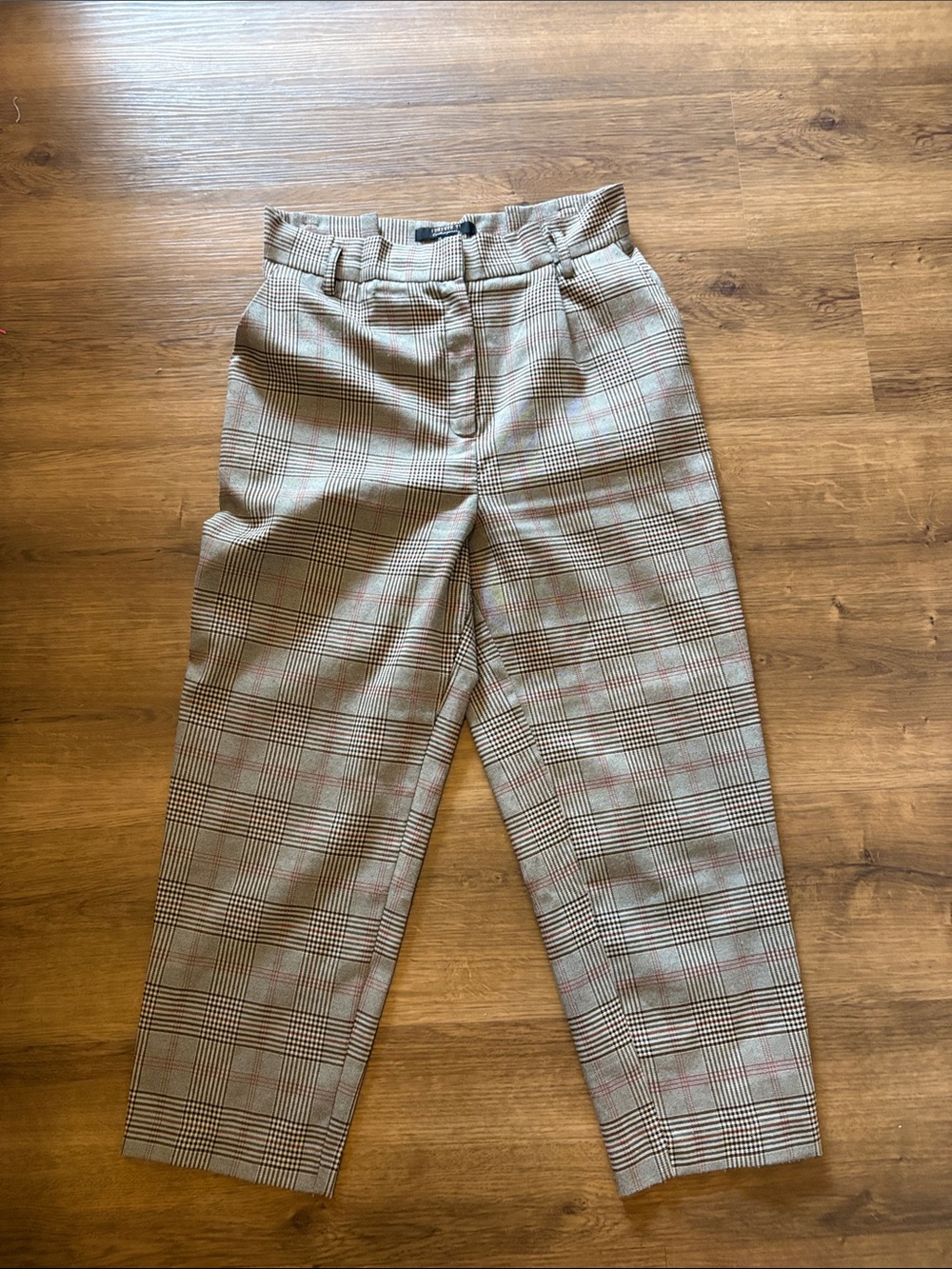 Men's Plaid Dress Pants - Classic Tan Glen Check